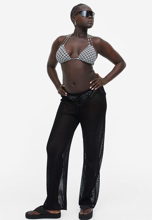 H&M - Padded triangle bikini top - black & white 