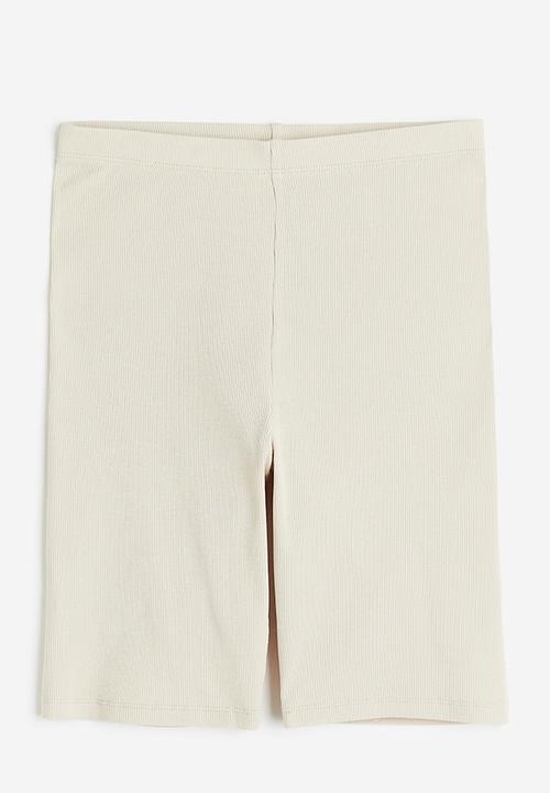 H&M - Ribbed cycling shorts - beige