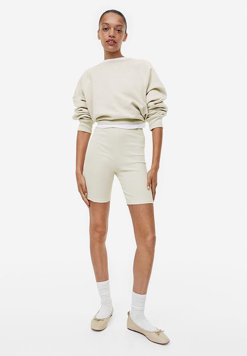 H&M - Ribbed cycling shorts - beige
