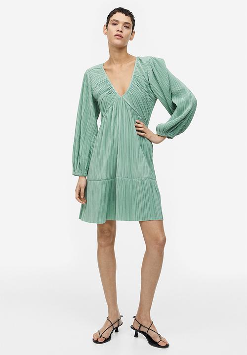 H&M - Pleated jersey dress - green