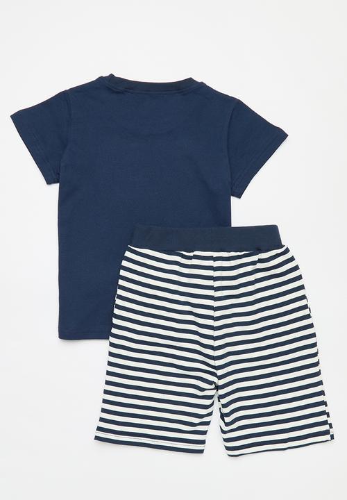 Pop Candy - Tee & short set - navy/stripe