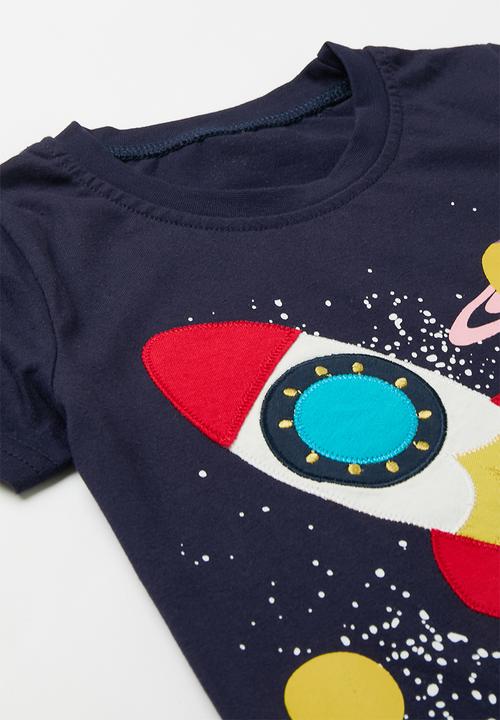 Pop Candy - Tee & short set - navy & orange