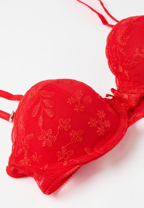 Cotton On - Aurora Lace Contour Bra - Crimson Red