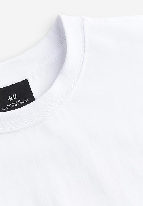 H&M - Relaxed fit printed T-shirt - white strange sense