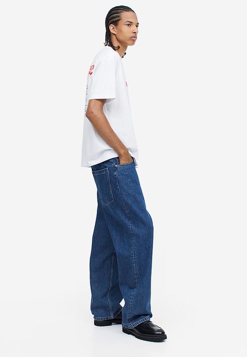 H&M - Relaxed fit printed T-shirt - white strange sense