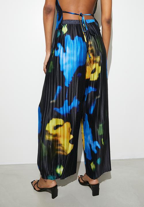 VELVET - Co-ord plisse wide leg - print 
