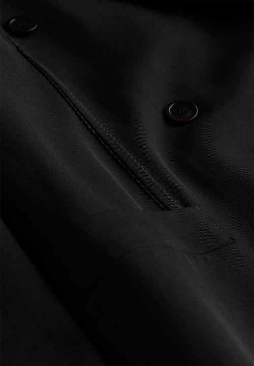 H&M - H&M STUDIO: Oversized wool-blend blazer - black