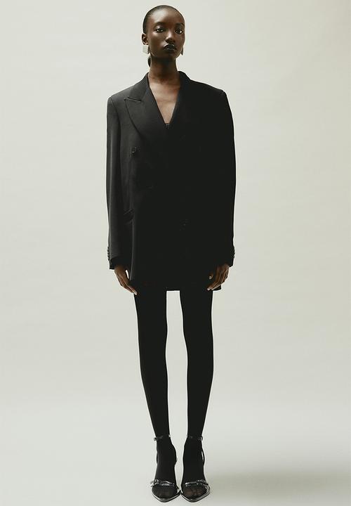 H&M - H&M STUDIO: Oversized wool-blend blazer - black