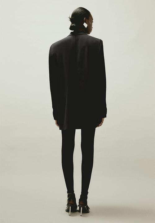 H&M - H&M STUDIO: Oversized wool-blend blazer - black