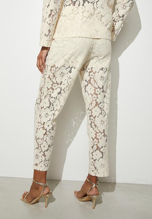 VELVET - Co-ord tapered trouser - white