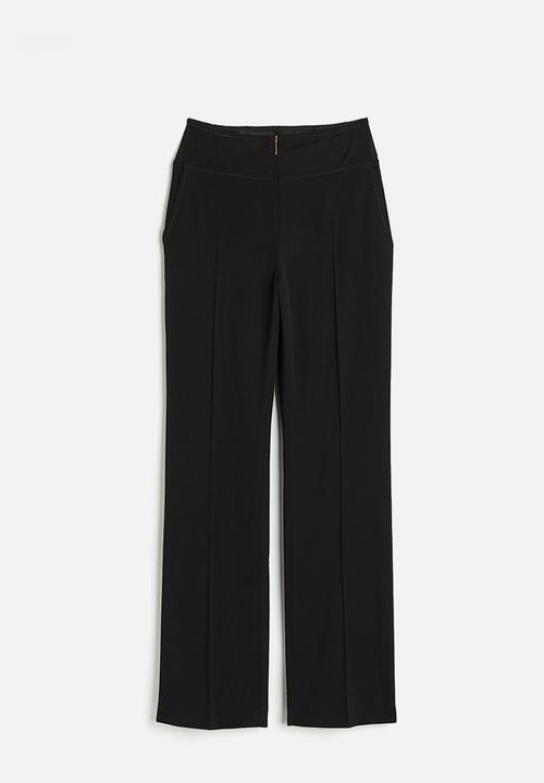 H&M - H&M STUDIO:  Lingerie-detail wool-blend trousers - black