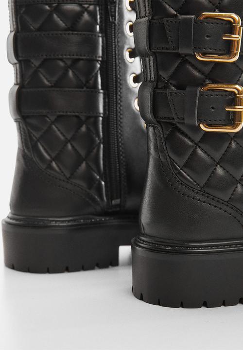 MANGO - Sierra lace up boot - black