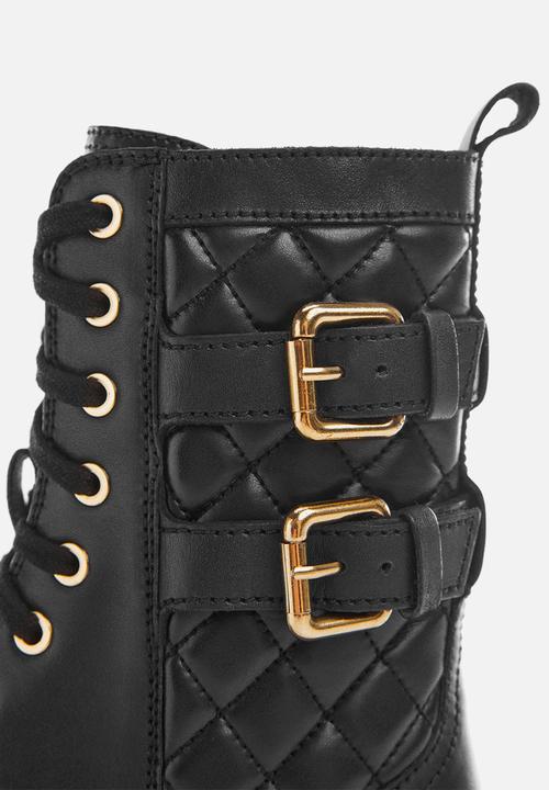MANGO - Sierra lace up boot - black