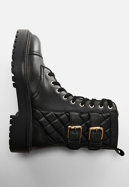 MANGO - Sierra lace up boot - black