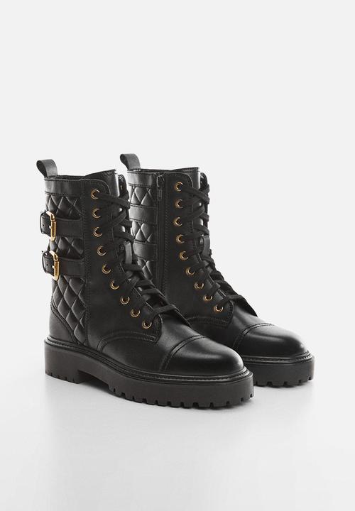 MANGO - Sierra lace up boot - black