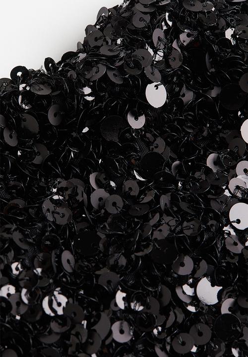 H&M - H&M STUDIO: Sequined bustier top - black