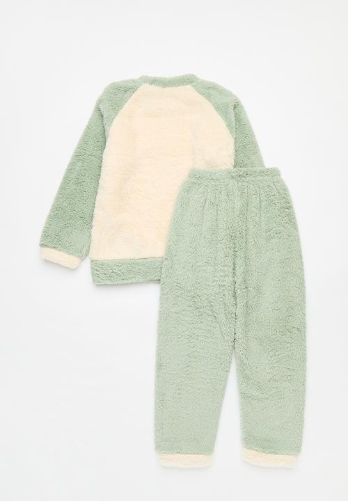 Pop Candy - Printed fleece pj set-green
