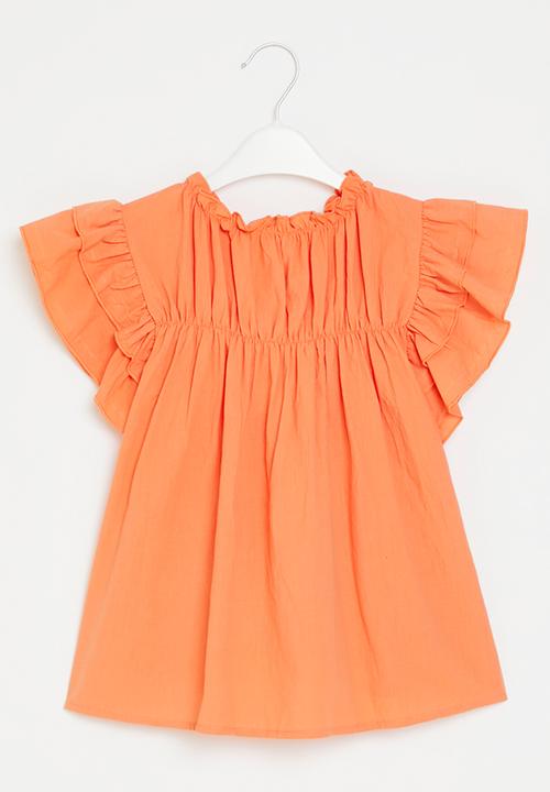 Pop Candy - Frill sleeve dress - orange