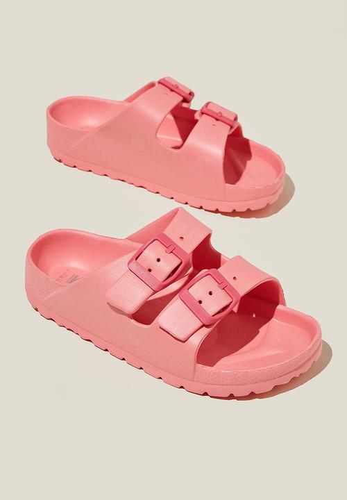 Cotton On - Twin strap slide - coral dreams/raspberry pink