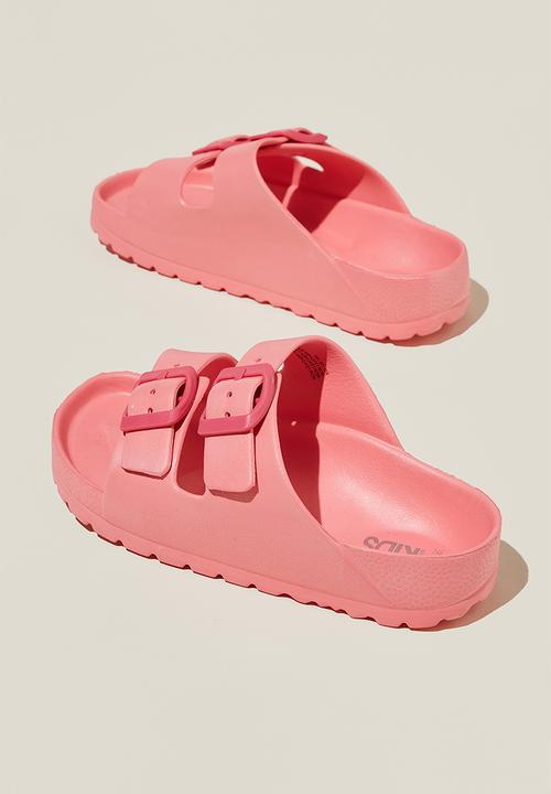Cotton On - Twin strap slide - coral dreams/raspberry pink