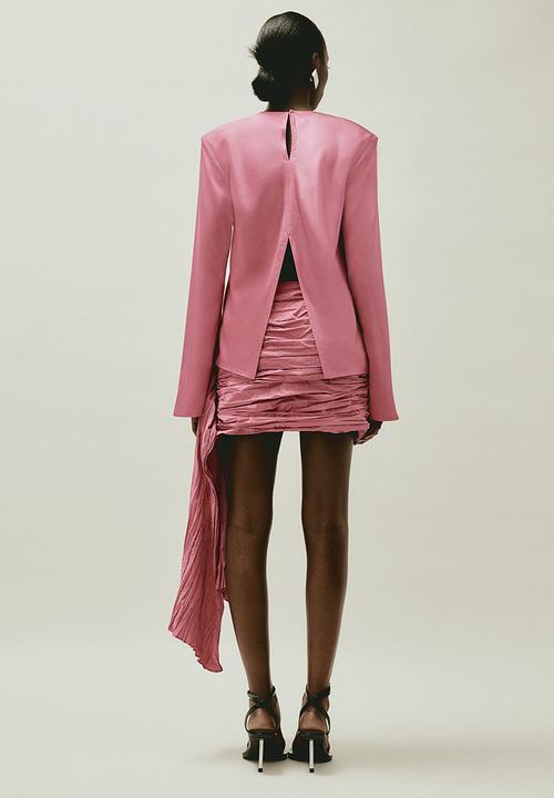 H&M - H&M STUDIO:  Draped silk blouse - pink