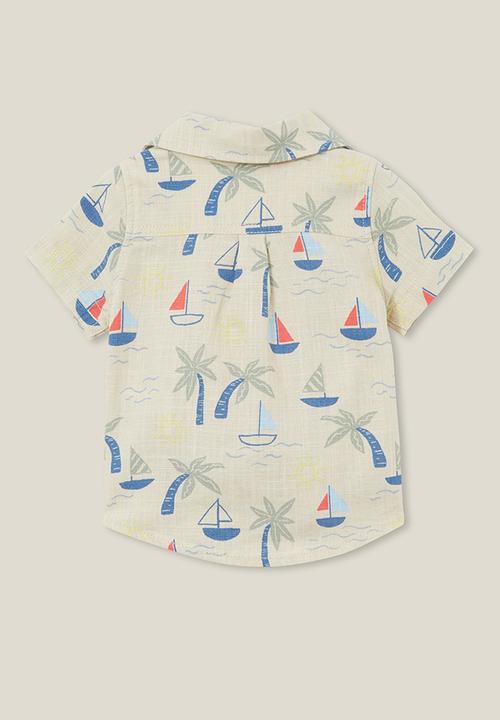 Cotton On - Leonard button down shirt - rainy day/sail away