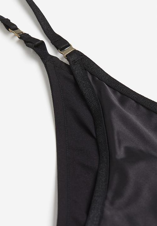 H&M - H&M STUDIO: Satin tanga briefs - black