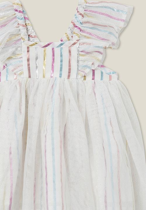 Cotton On - Ruby tulle dress - vanilla/multi piper stripe