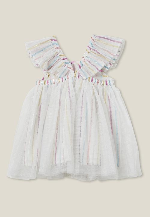 Cotton On - Ruby tulle dress - vanilla/multi piper stripe