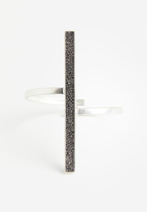 H&M - H&M Studio: Rhinestone-embellished arm cuff - silver-coloured 