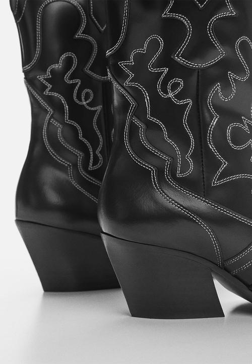 MANGO - Dolores western boot - black