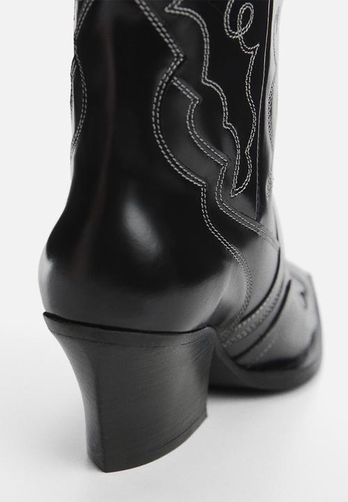 MANGO - Dolores western boot - black