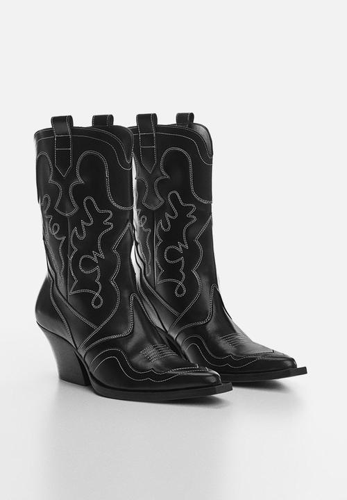 MANGO - Dolores western boot - black