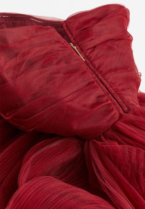 H&M - H&M Studio: Voluminous tulle dress - dark red