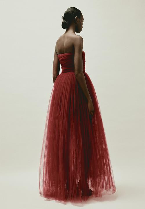 H&M - H&M Studio: Voluminous tulle dress - dark red