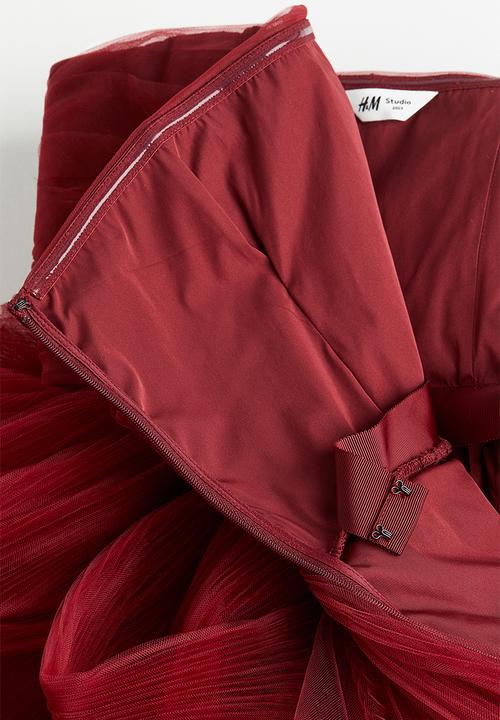 H&M - H&M Studio: Voluminous tulle dress - dark red