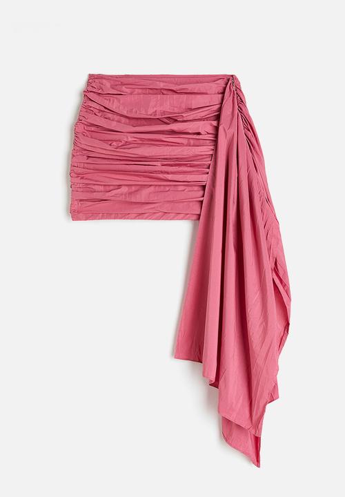 H&M - H&M STUDIO: Train-detail gathered mini skirt - pink
