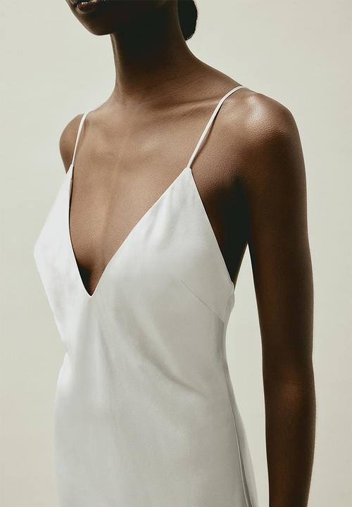 H&M - H&M Studio: Silk slip dress - light grey 