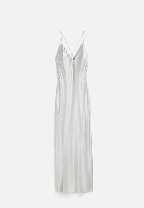 H&M - H&M Studio: Silk slip dress - light grey 