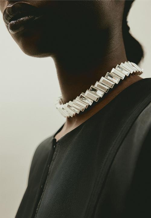 H&M - H&M Studio: Sparkling stone-embellished short necklace - silver