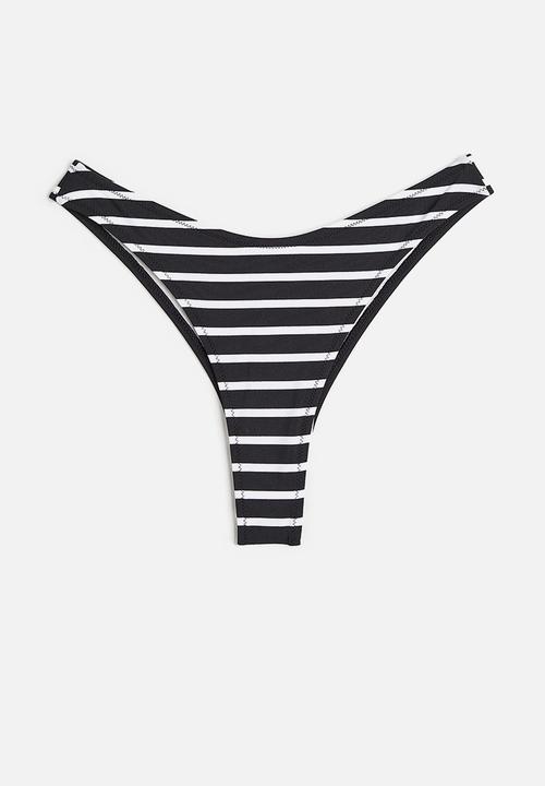 H&M - Brazilian bikini bottoms - black striped