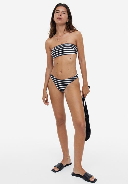 H&M - Brazilian bikini bottoms - black striped