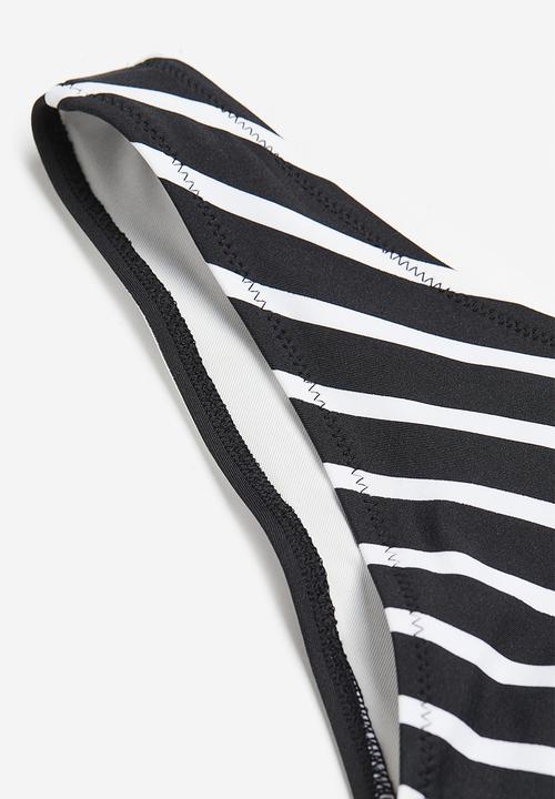 H&M - Brazilian bikini bottoms - black striped