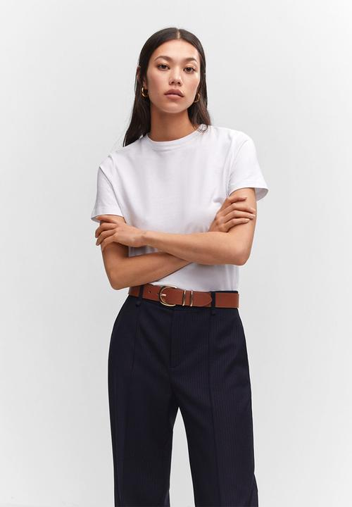 MANGO - Trousers maketa - navy