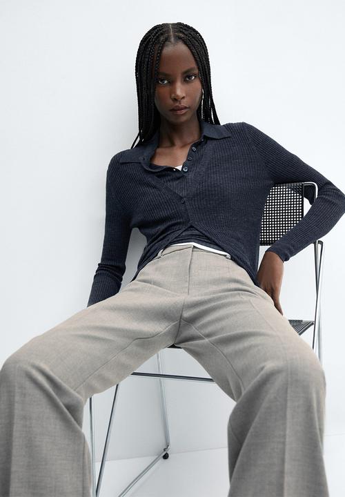 MANGO - Trousers emma - medium gray