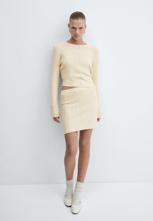 MANGO - Skirt jaime - light pastel yellow