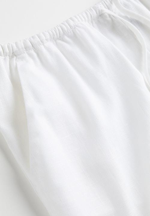 H&M - Linen-blend pull-on shorts - white