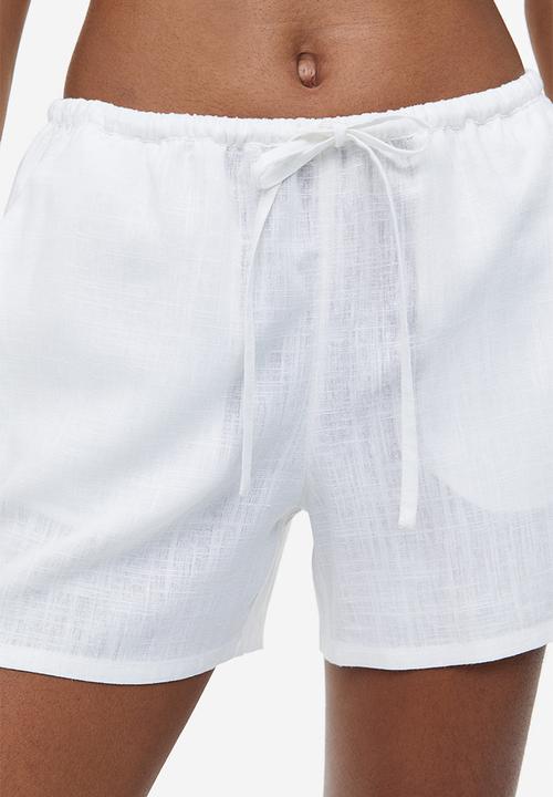 H&M - Linen-blend pull-on shorts - white
