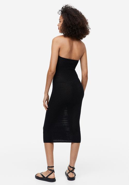 H&M - Crochet-look halterneck dress - black