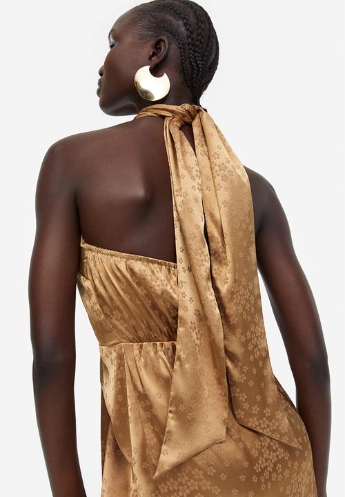H&M - Halterneck wrap dress - dark beige